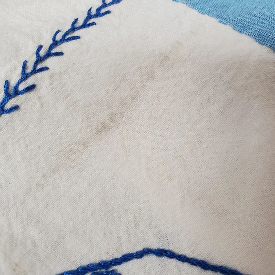 Blue Work Crib Quilt