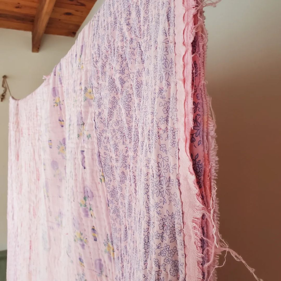 Pink Flour Sack Quilt