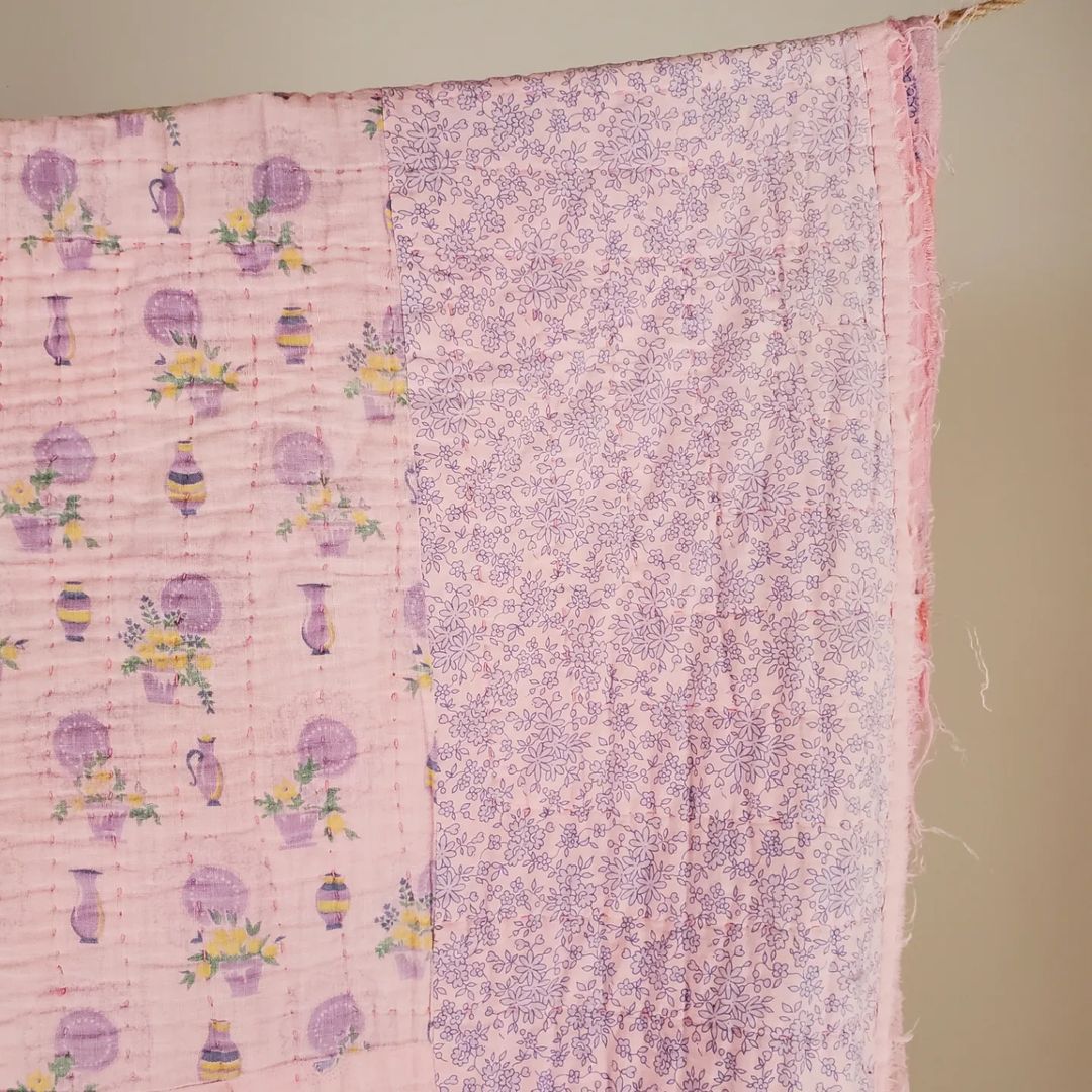 Pink Flour Sack Quilt