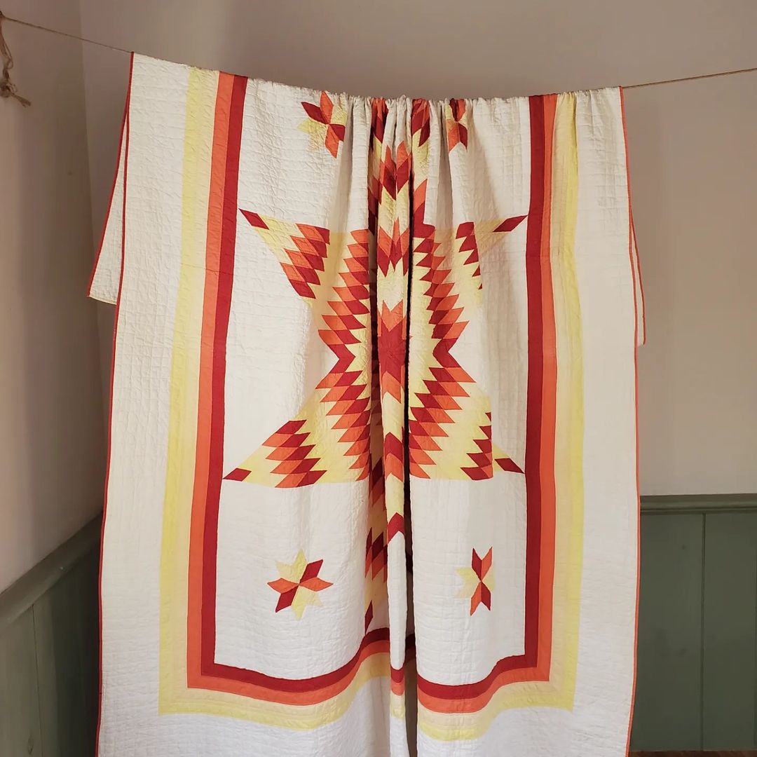 Red, Orange, Yellow Lone Star Quilt 3