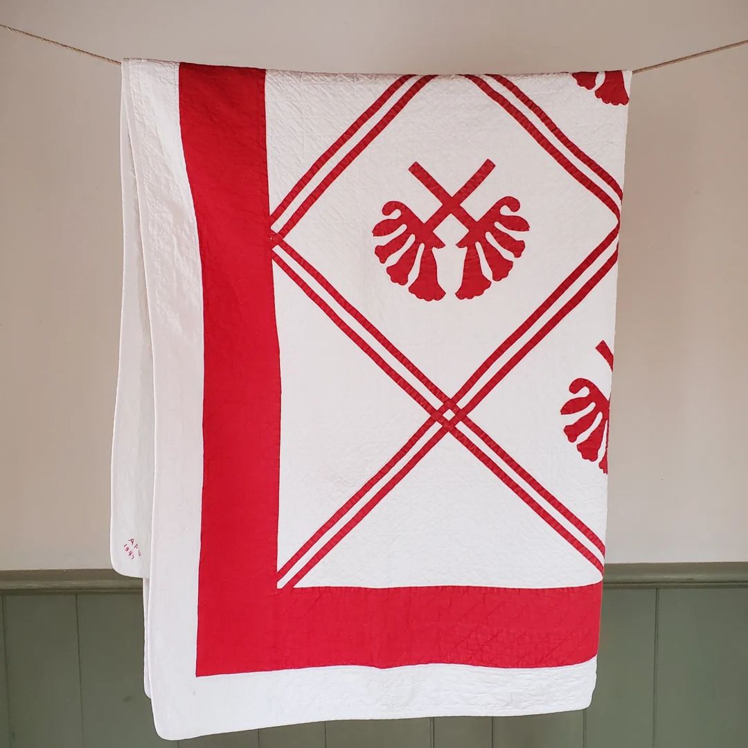 Red and White applique Quilt