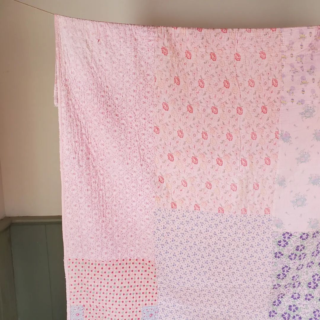 Pink Flour Sack Quilt