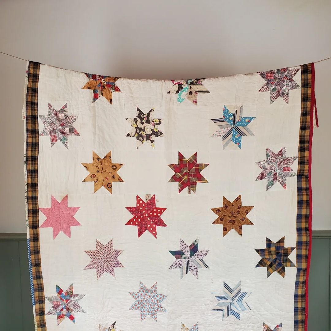 8 Point Star Sack Cloth Quilt