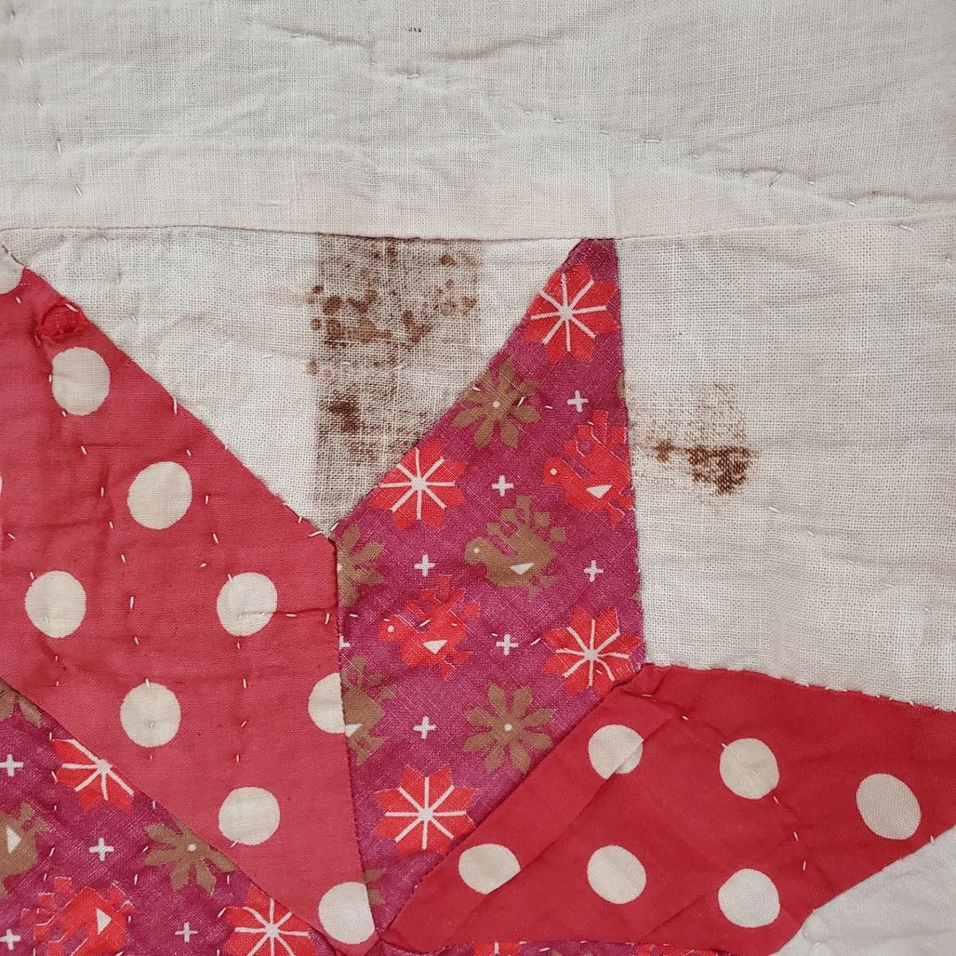 8 Point Star Sack Cloth Quilt