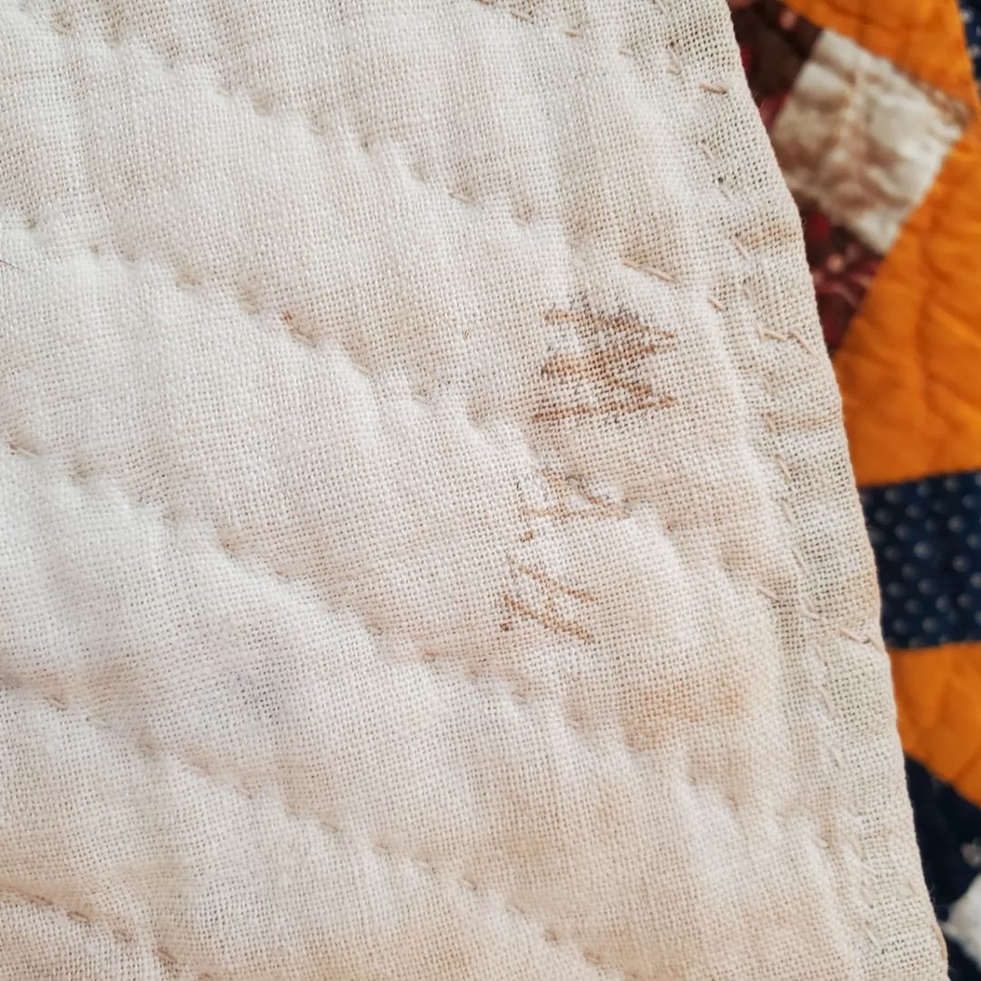 Indigo and Cheddar 9 Patch Quilt