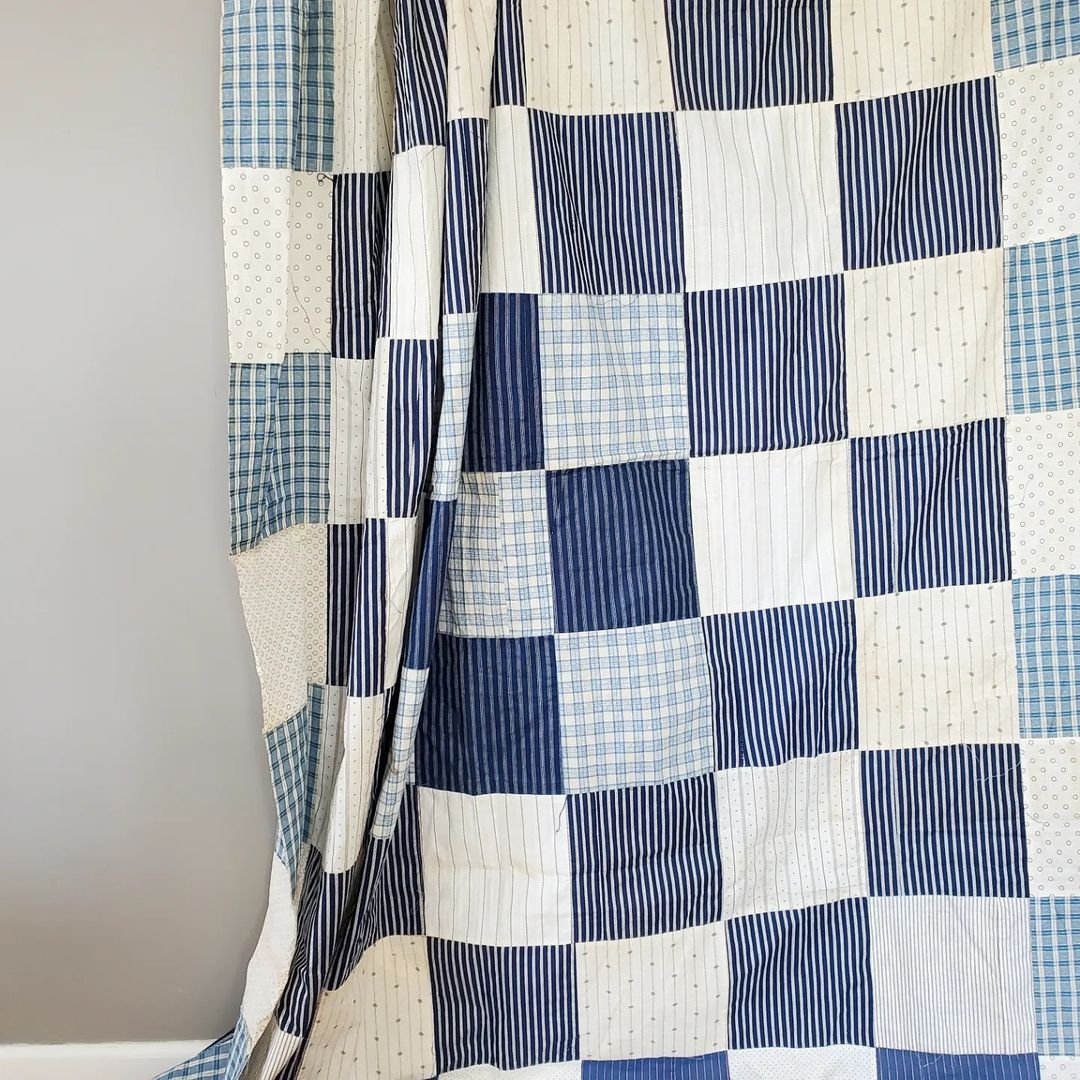 Blue and White Patch Quilt Top