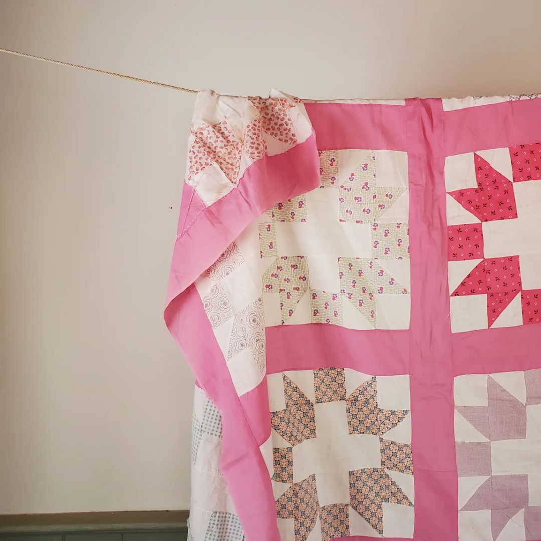Pink Sashed Quilt Top