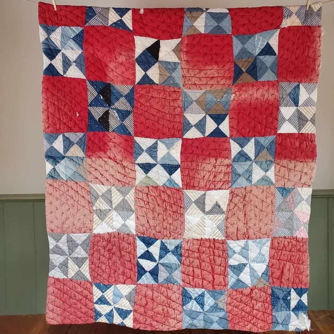 Indigo and Red Quilt