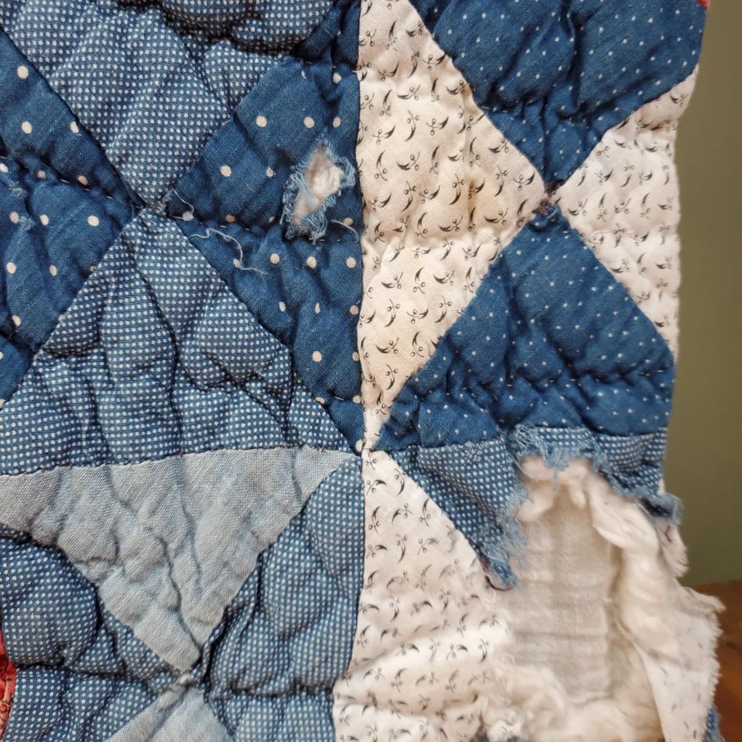 Indigo and Red Quilt