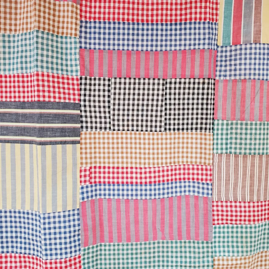 Gingham and Stripes Quilt Top