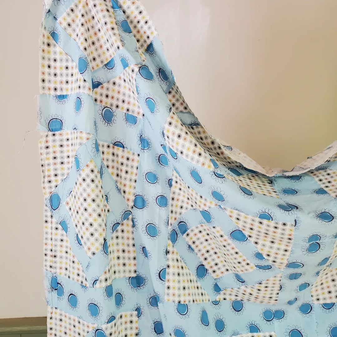 Blue Sunflower Quilt Top
