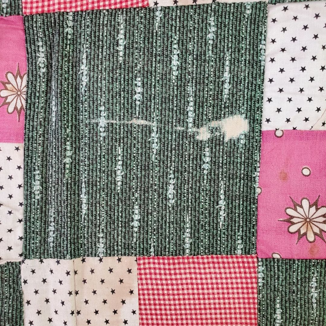 Green 4 Patch Quilt Top