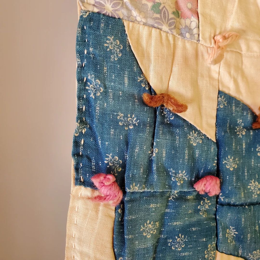 Hand Tied Drunkard's Path Quilt