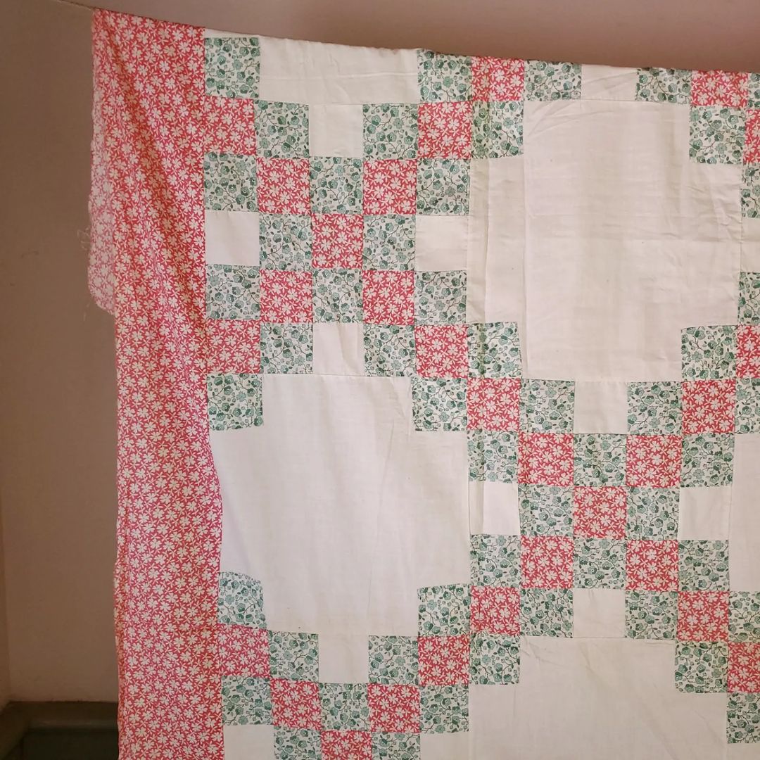Floral Irish Chain Quilt Top