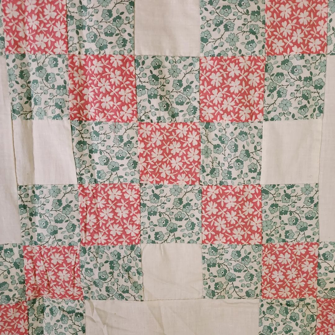 Floral Irish Chain Quilt Top