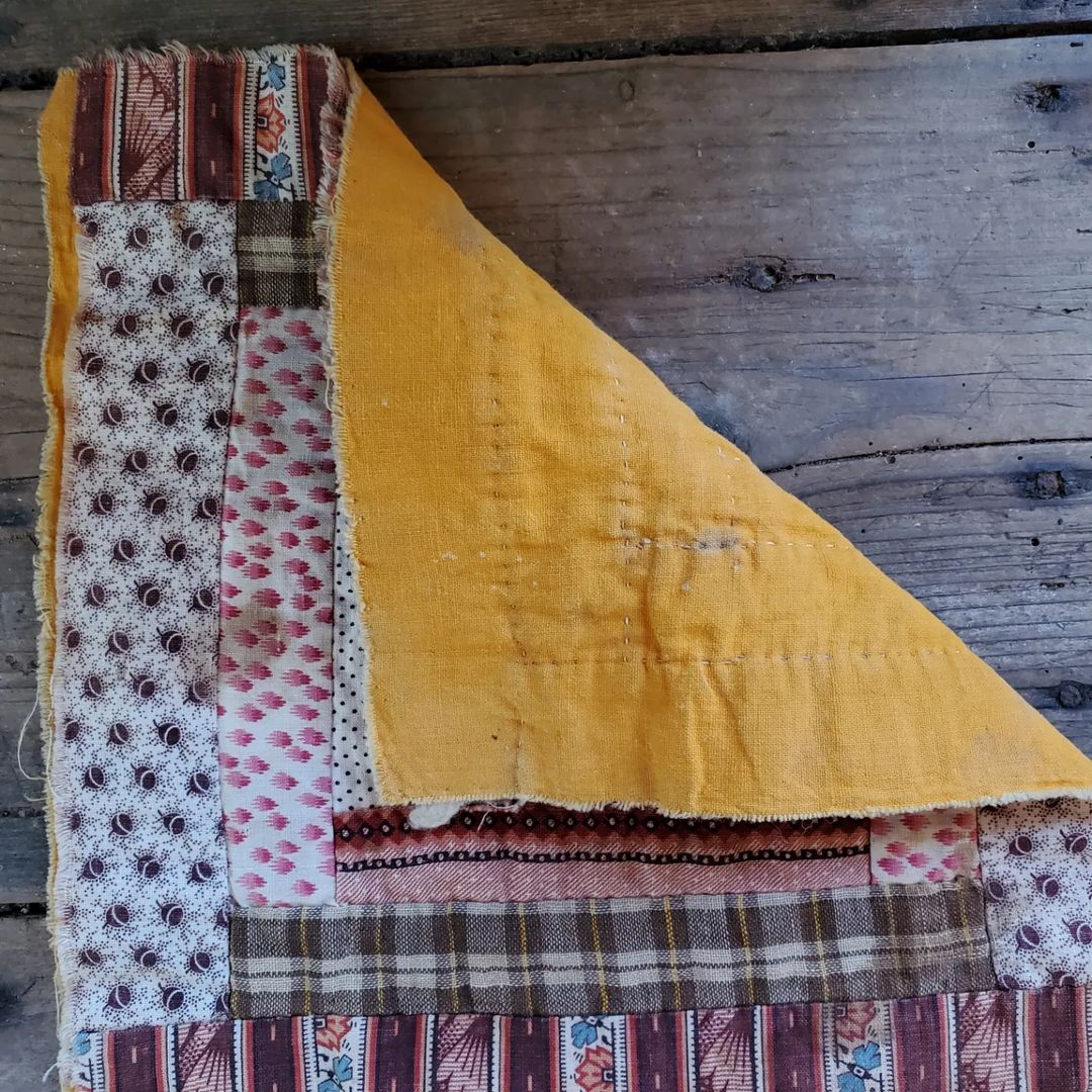 Madder Log Cabin Quilt Block