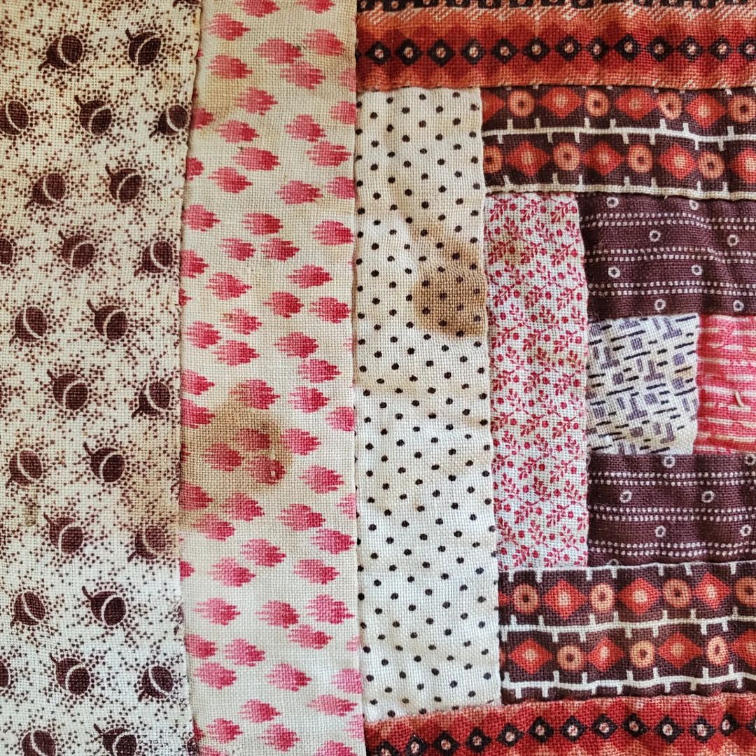 Madder Log Cabin Quilt Block