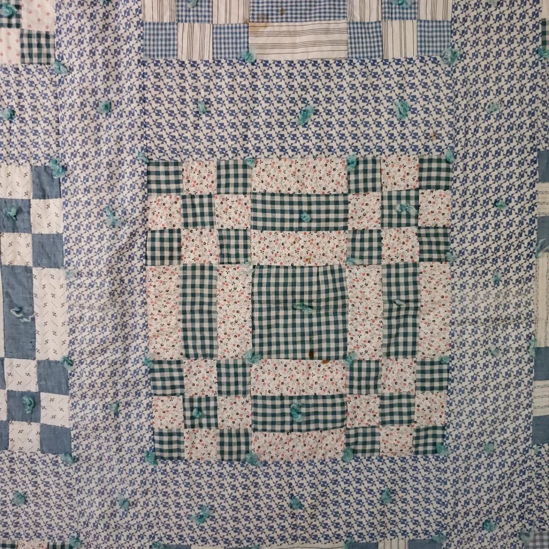 Hand Tied Blue Quilt