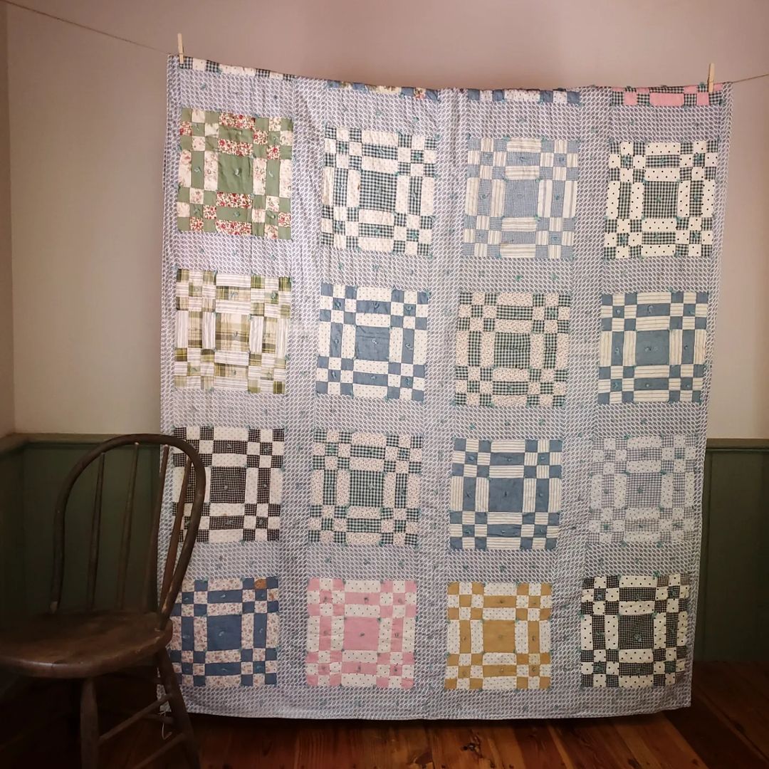 Hand Tied Blue Quilt