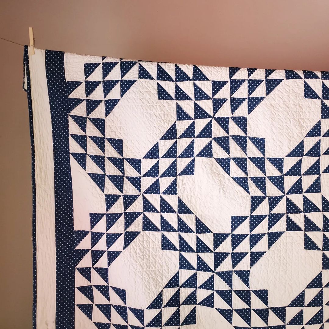 Indigo Star Ocean Waves Quilt