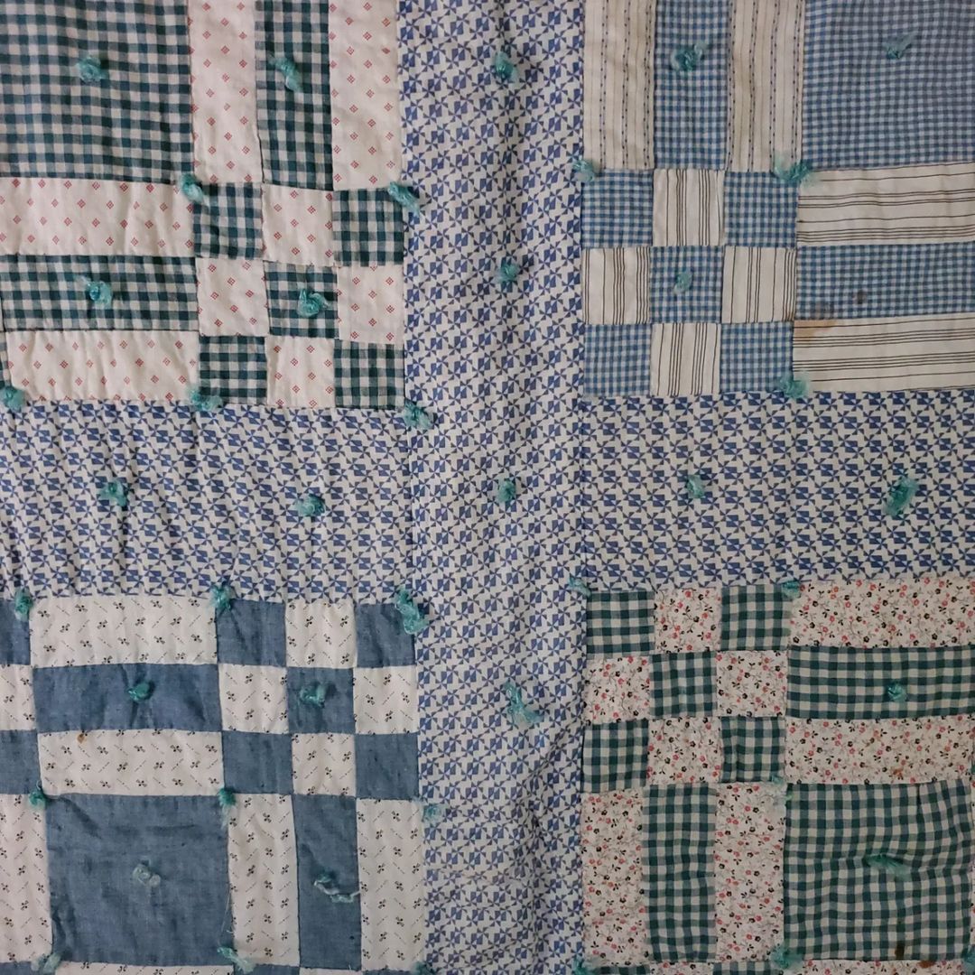 Hand Tied Blue Quilt