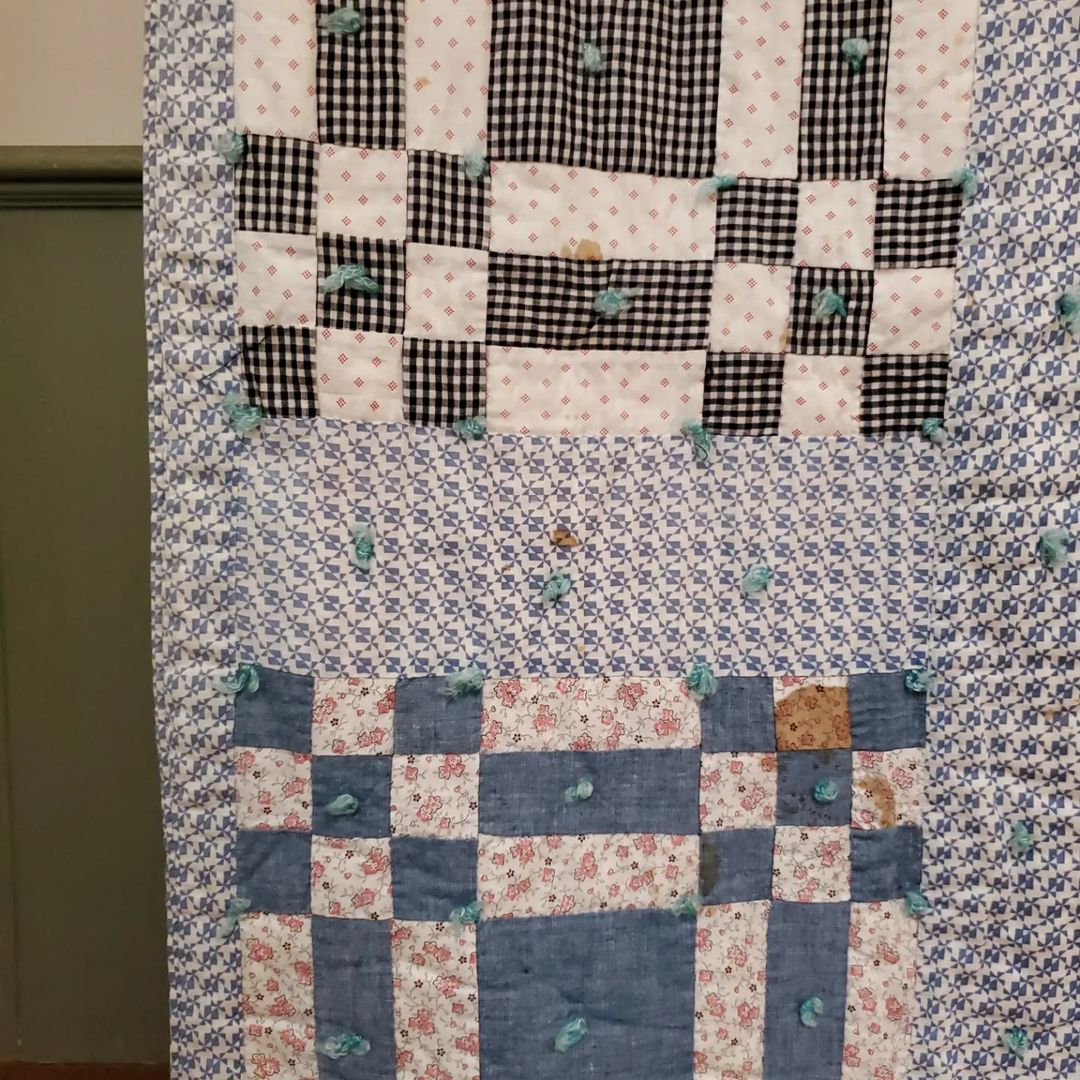 Hand Tied Blue Quilt