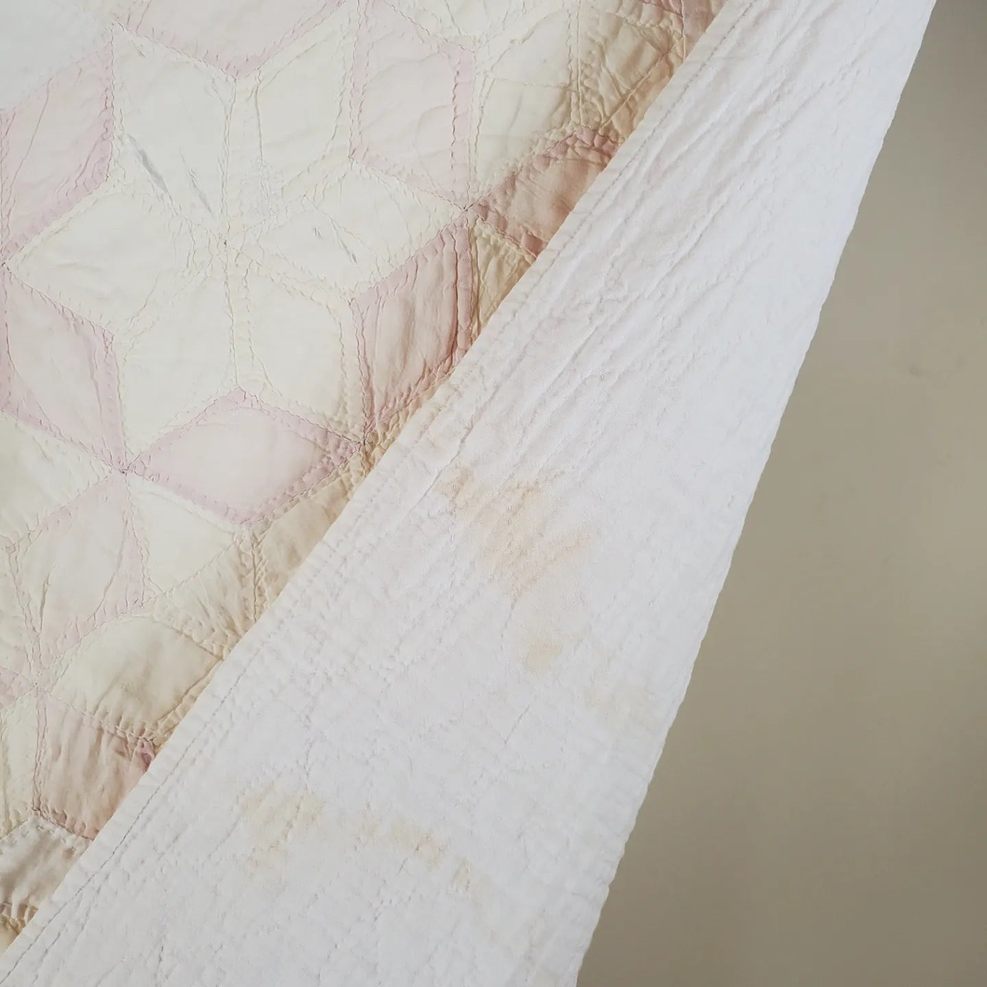 Pale Pink Vintage Crib Quilt