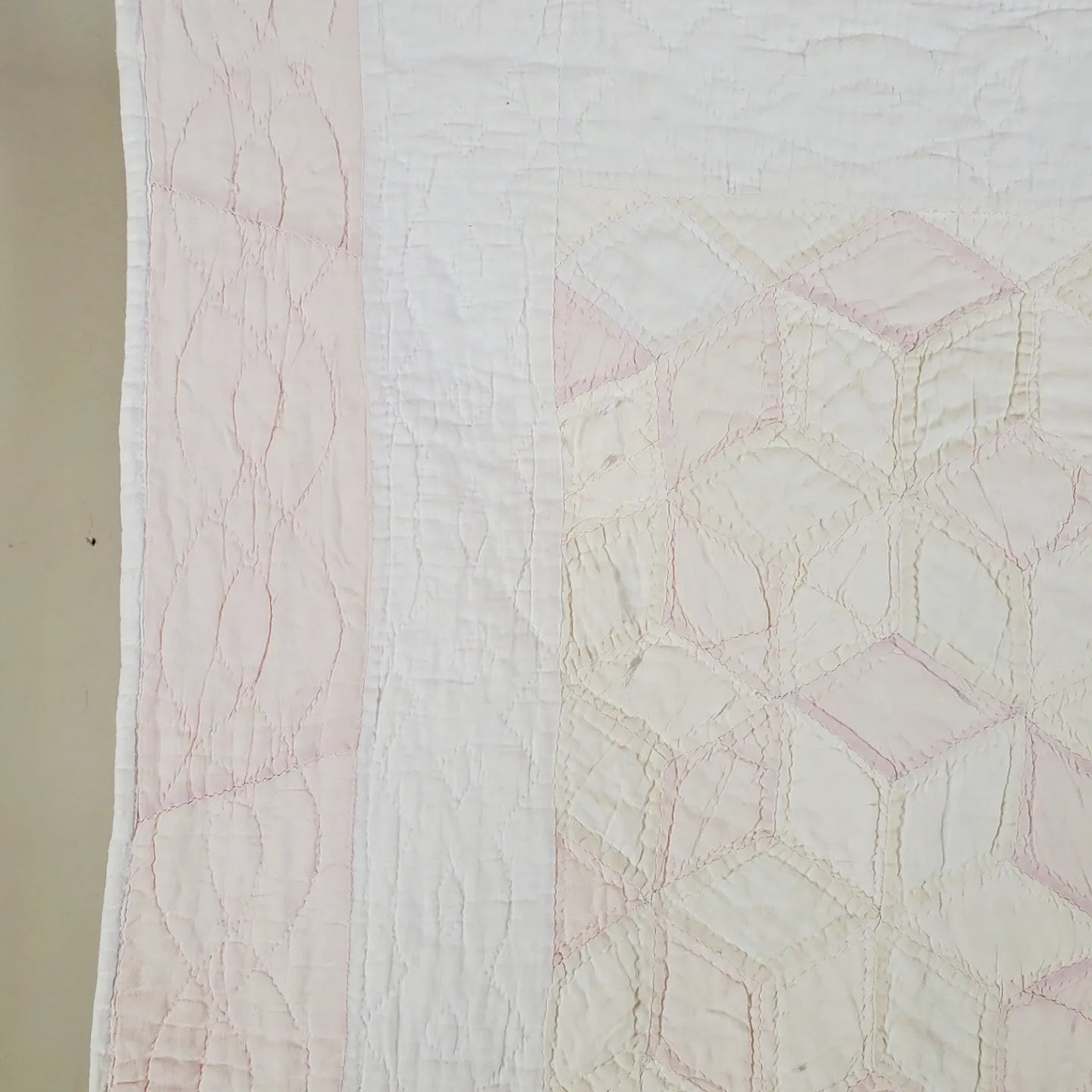 Pale Pink Vintage Crib Quilt