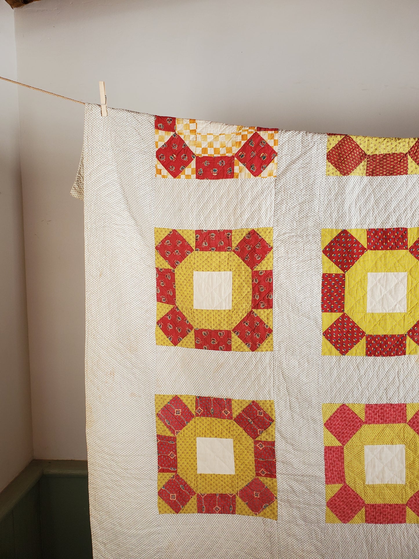 Early 19th Century Rolling Stone Antique Quilt