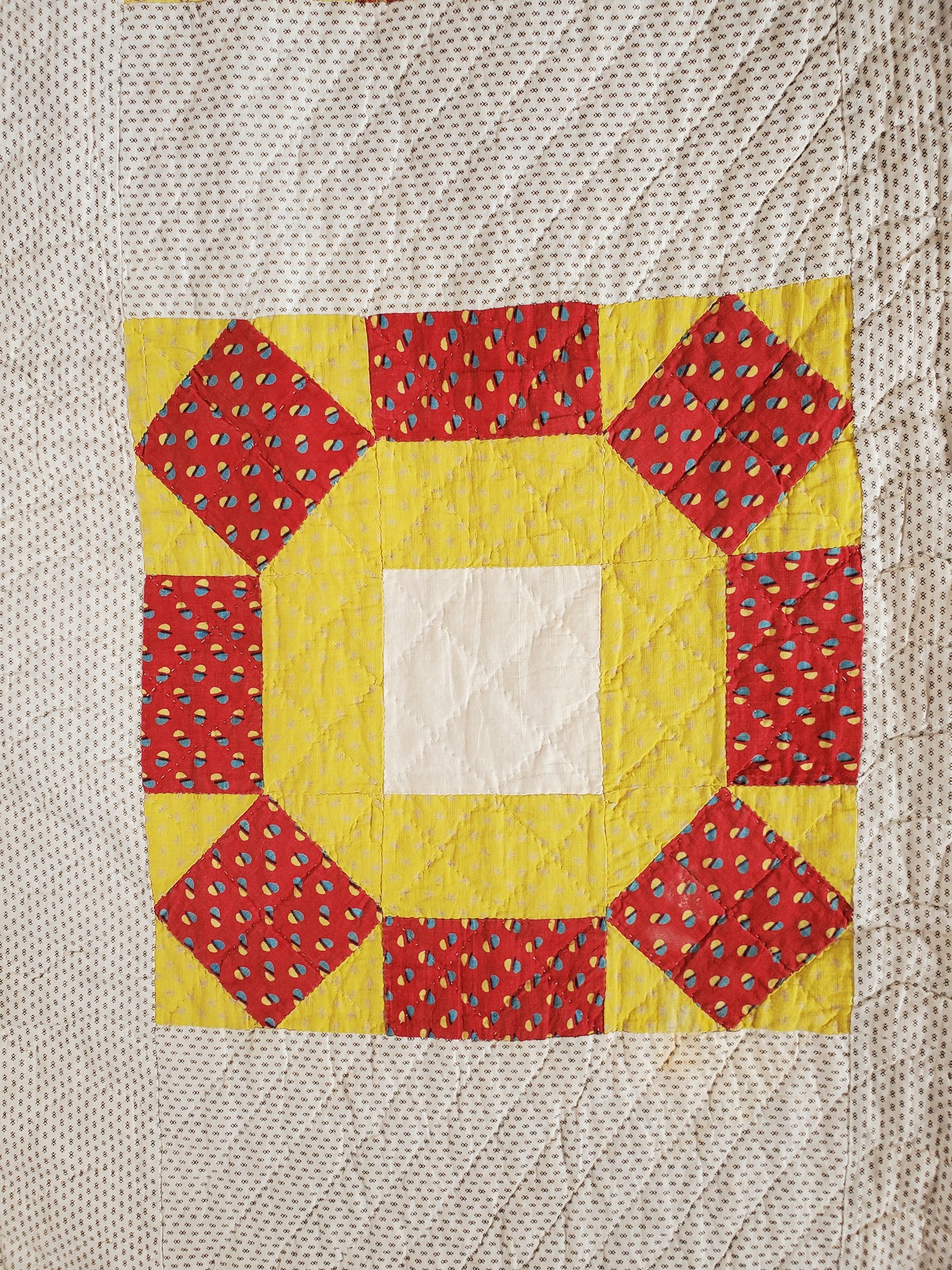 Early 19th Century Rolling Stone Antique Quilt