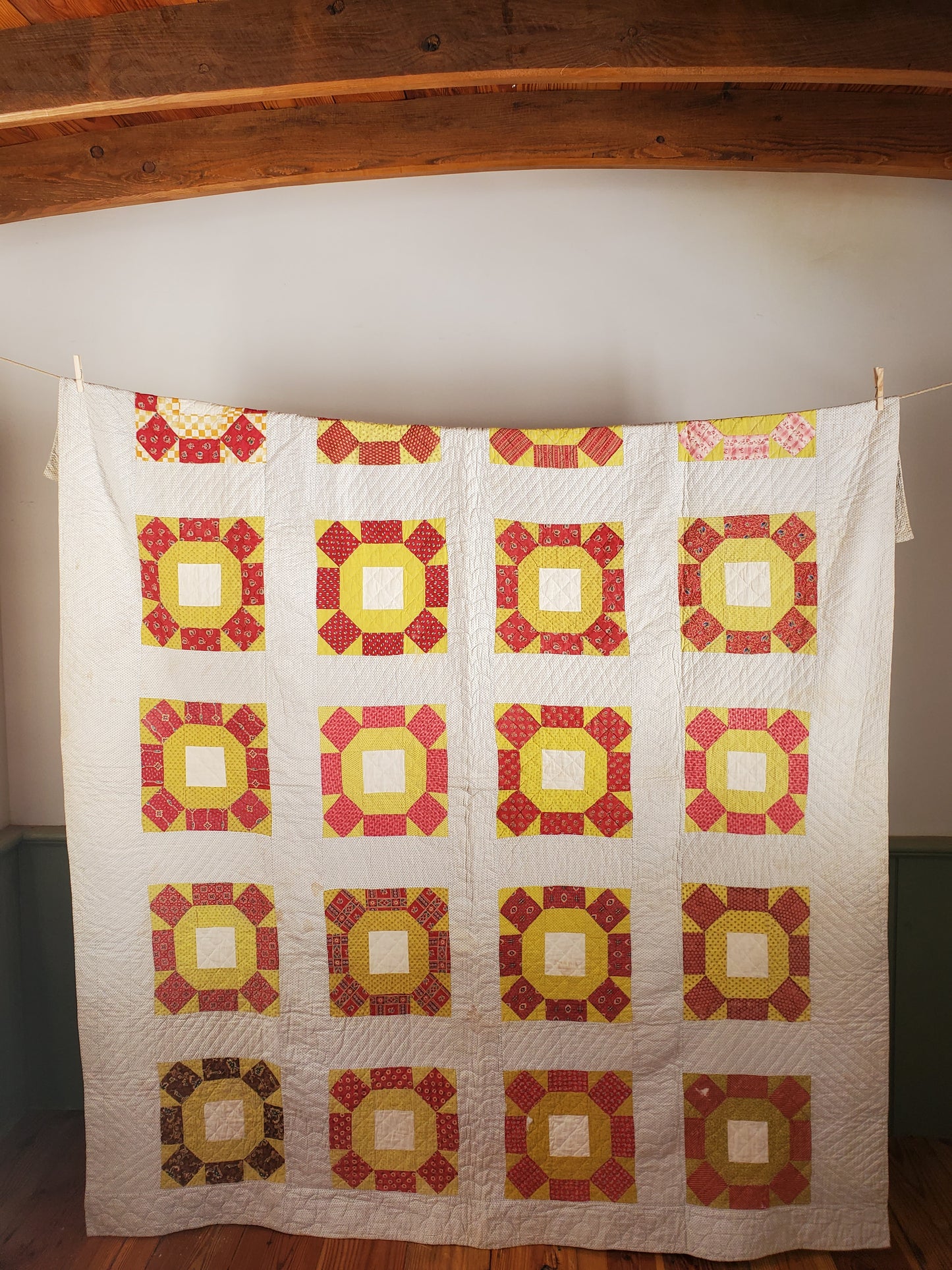 Early 19th Century Rolling Stone Antique Quilt