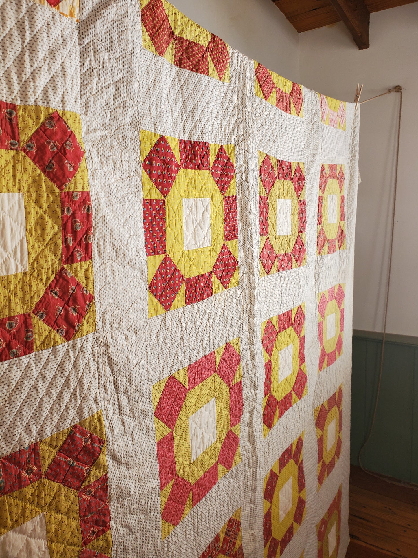 Early 19th Century Rolling Stone Antique Quilt