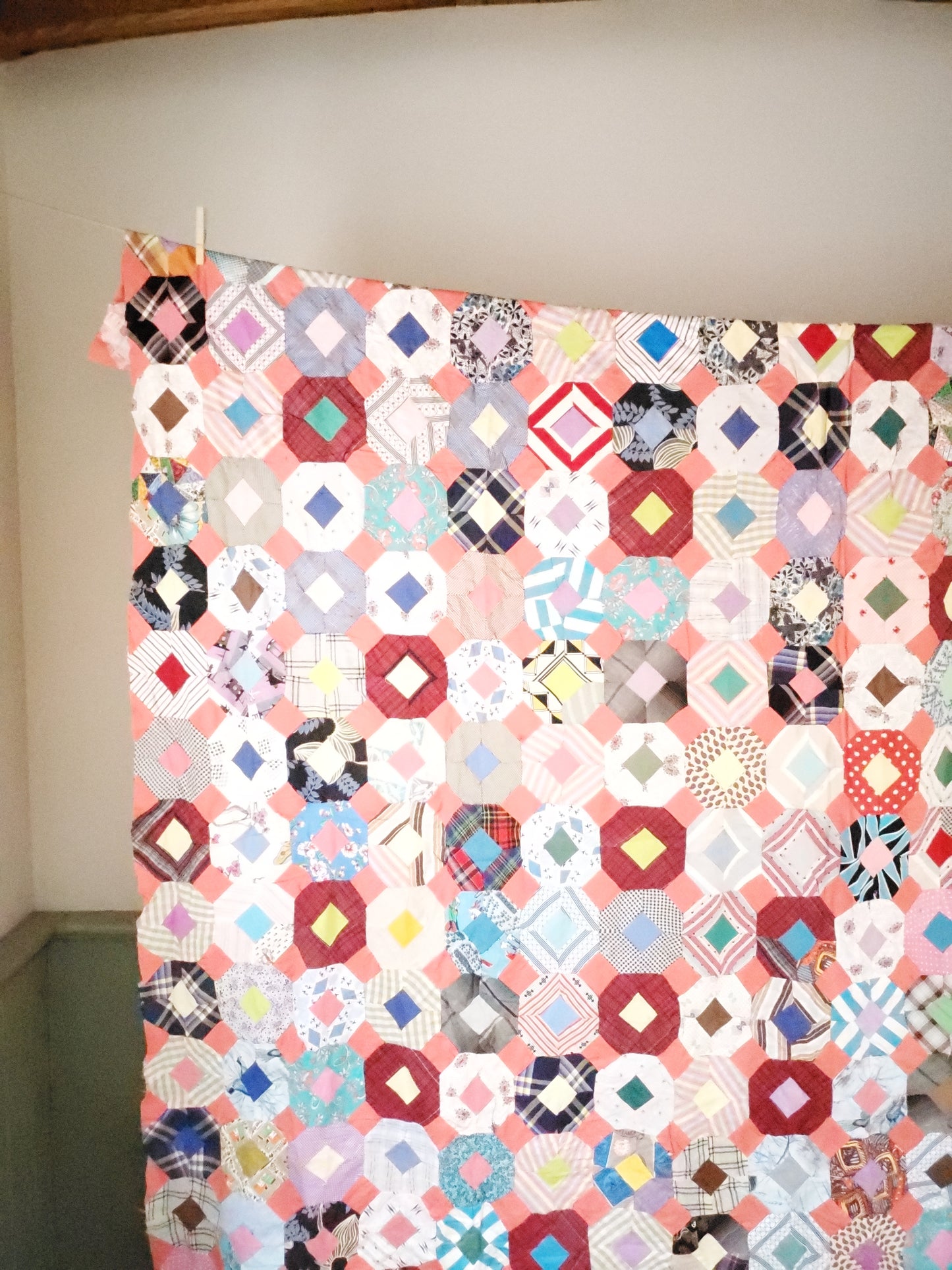 Vintage Patchwork Quilt Top, ca 1950