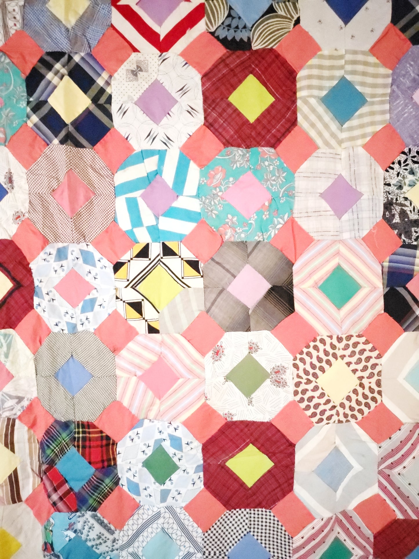 Vintage Patchwork Quilt Top, ca 1950