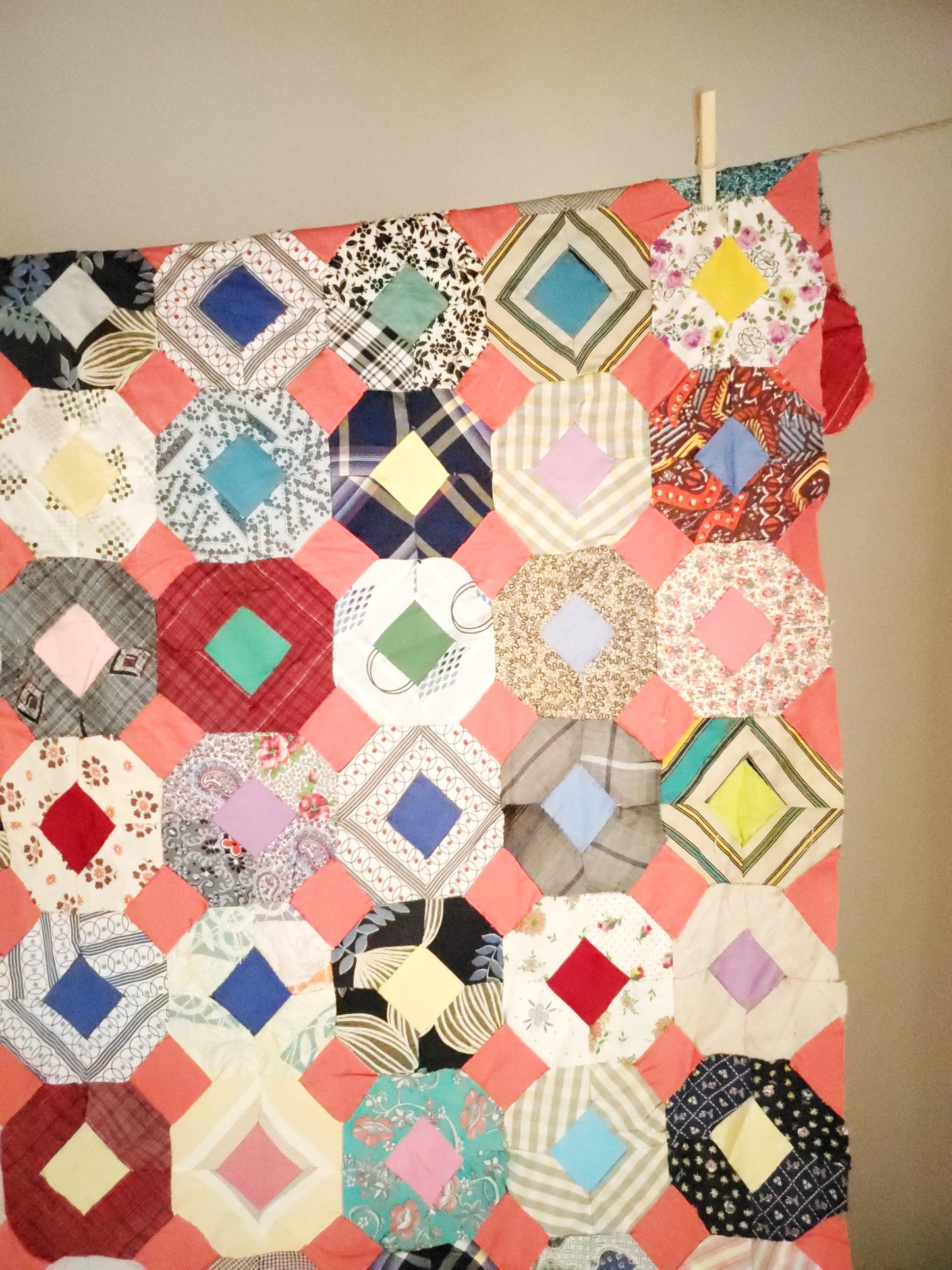 Vintage Patchwork Quilt Top, ca 1950