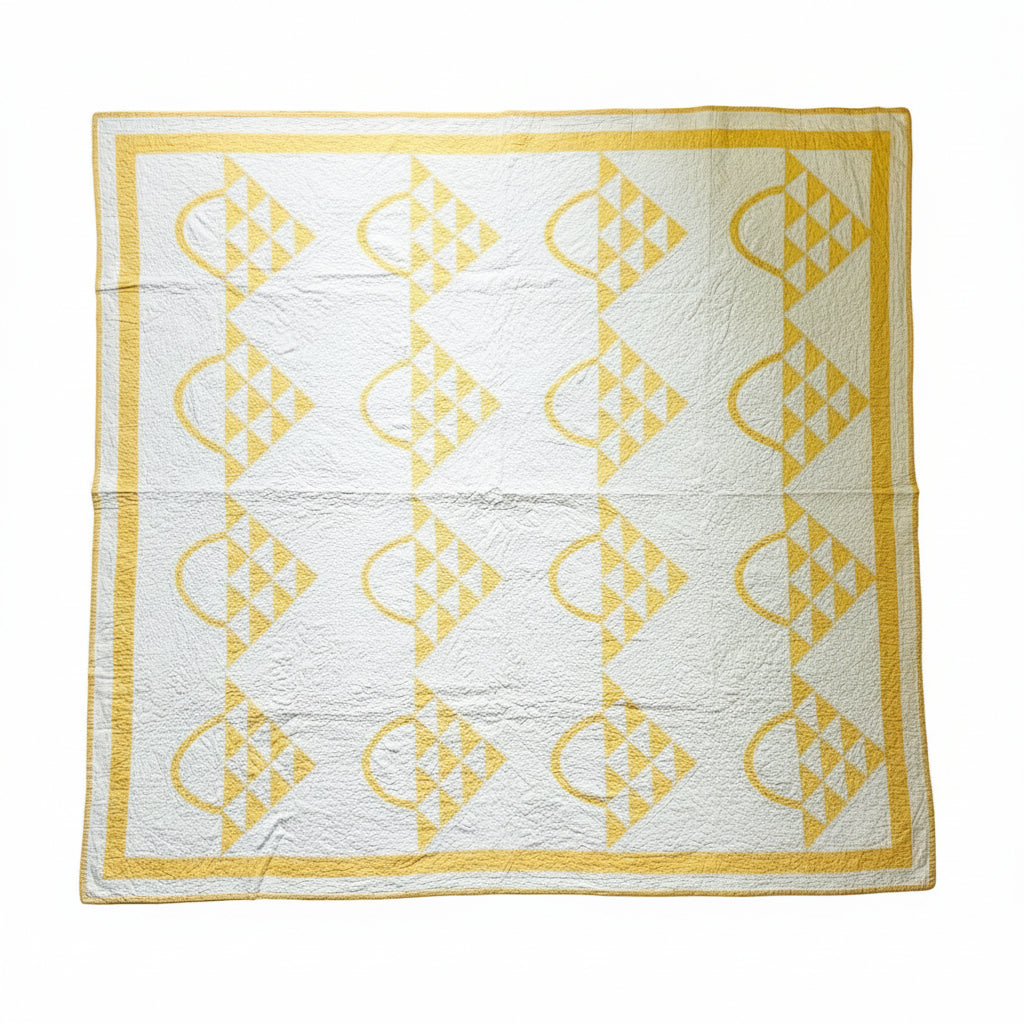 Vintage Yellow Baskets Quilt