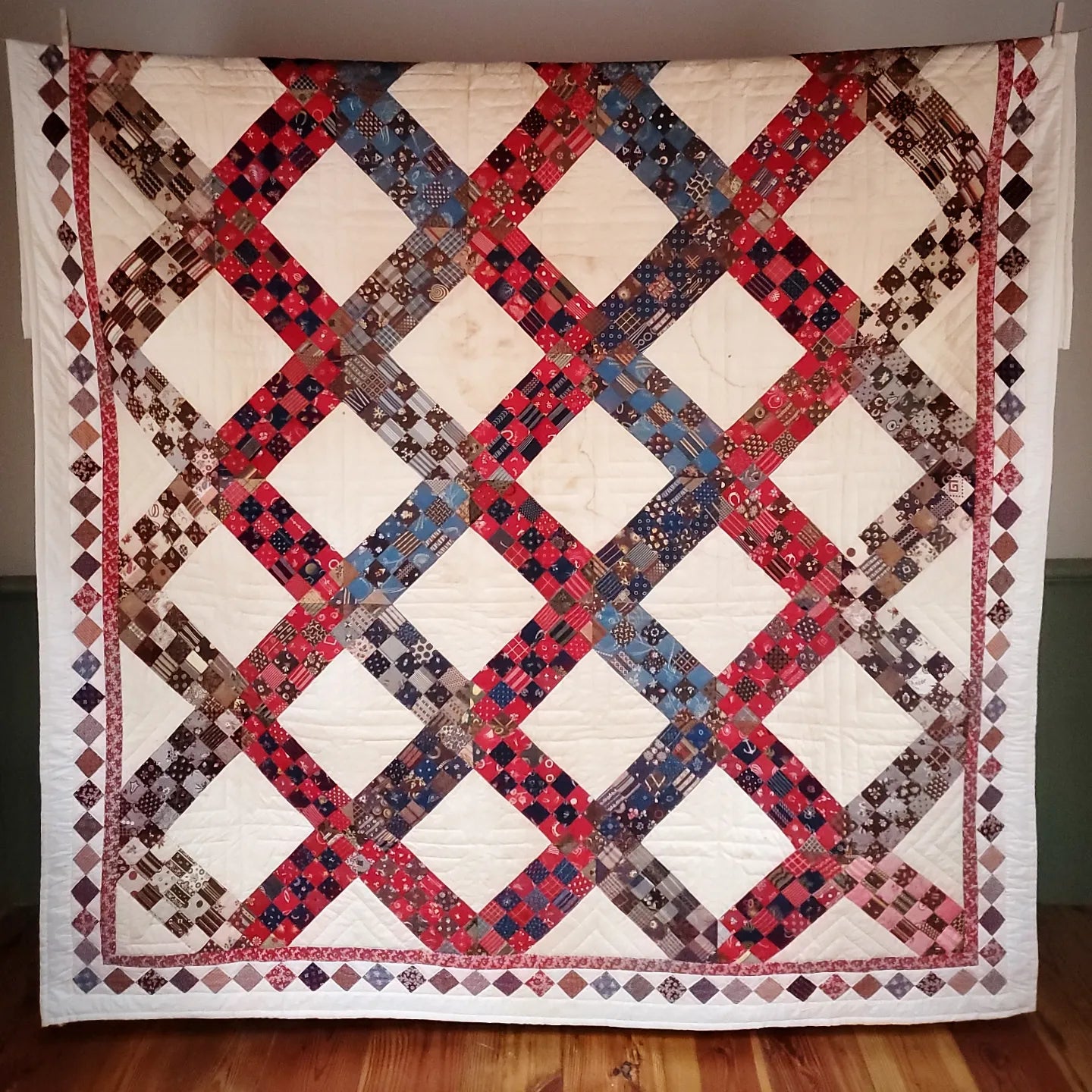 Contemporary Completion of Antique Quilt Top with Border Addition