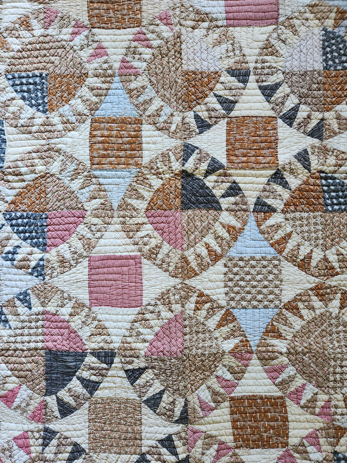 Antique Late 19th Century Sunflower Quilt