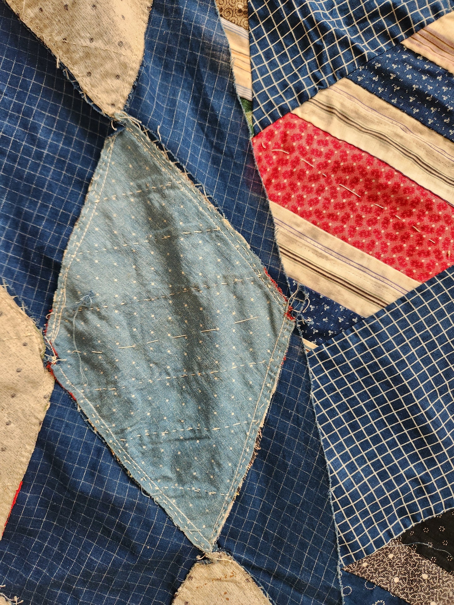 Antique Indigo Quilt Top c1890