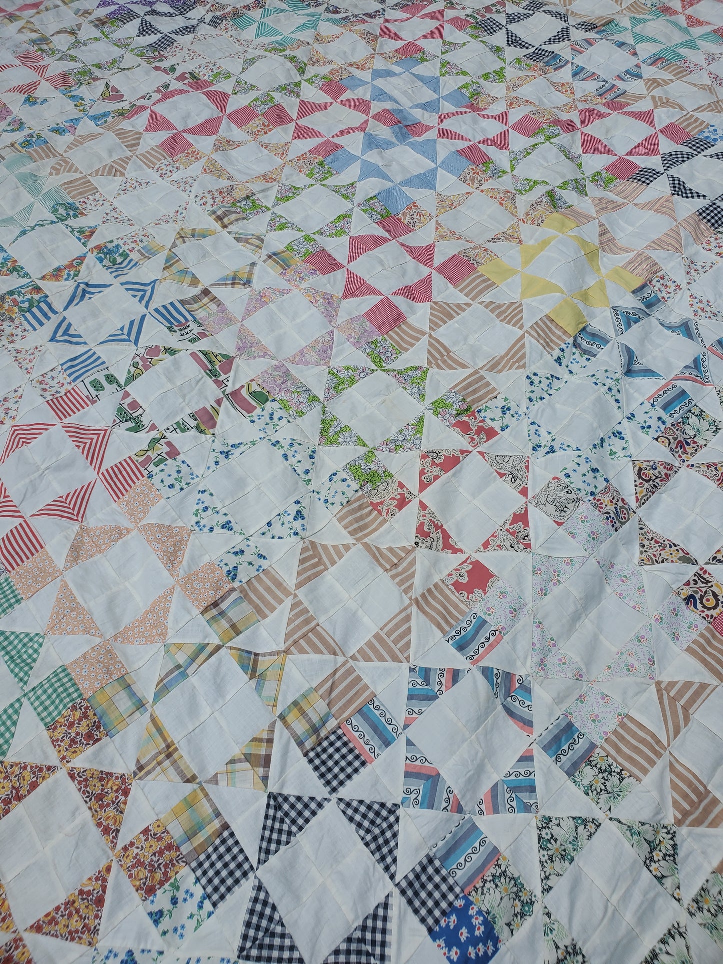 Hand Pieced Vintage Quilt Top, ca 1950