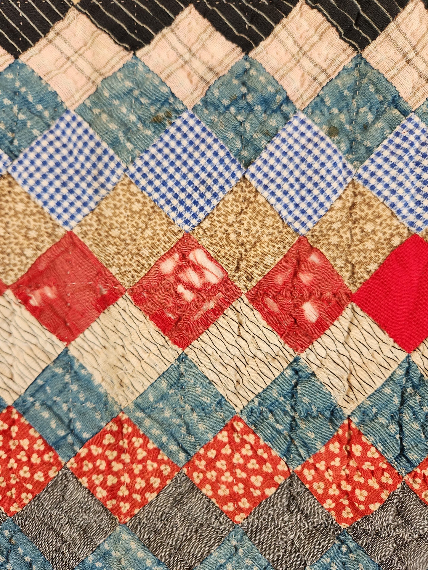 Antique Trip Around The World Quilt c1890