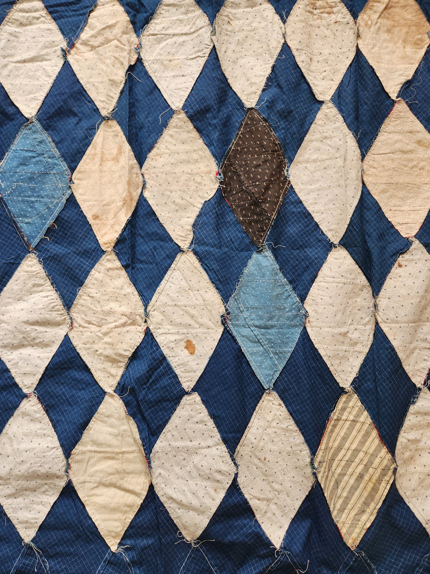 Antique Indigo Quilt Top c1890