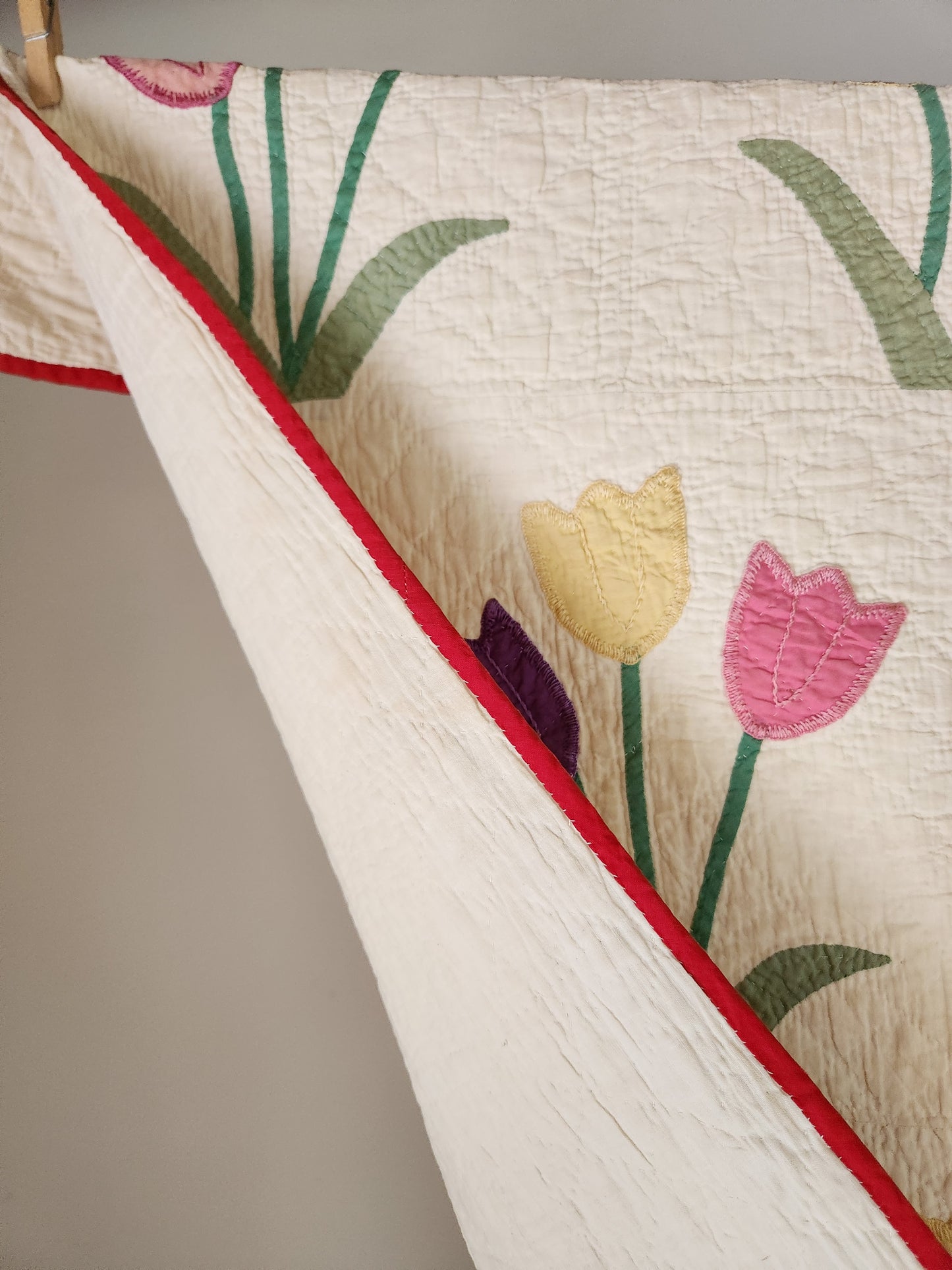 Vintage Tulip Applique Quilt c1930