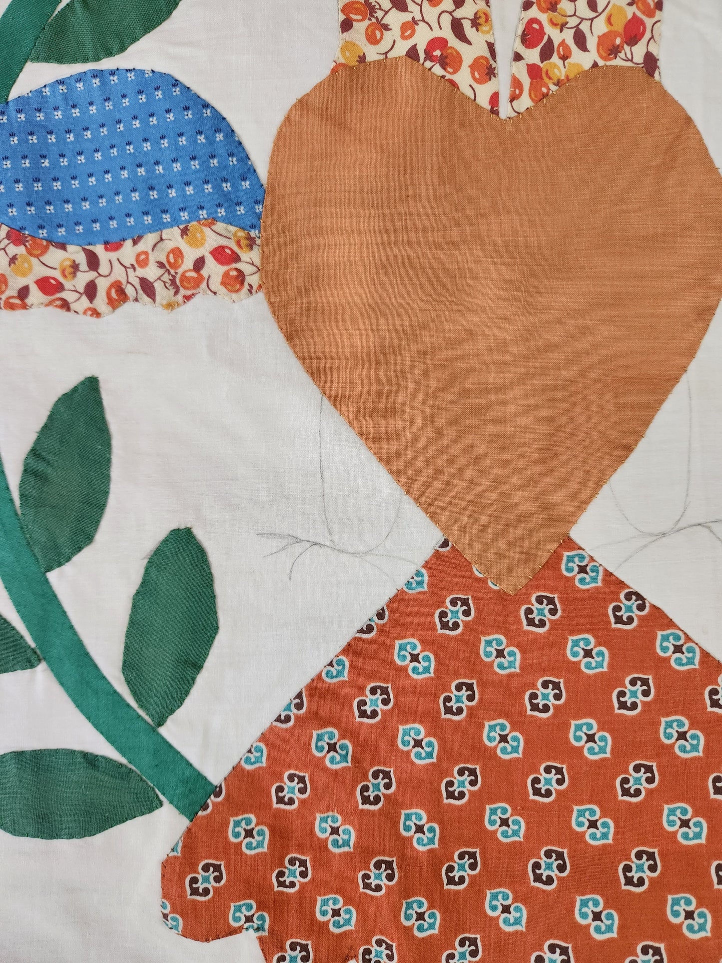 Vintage Hand Stitched Album Coverlet c1950 (A)