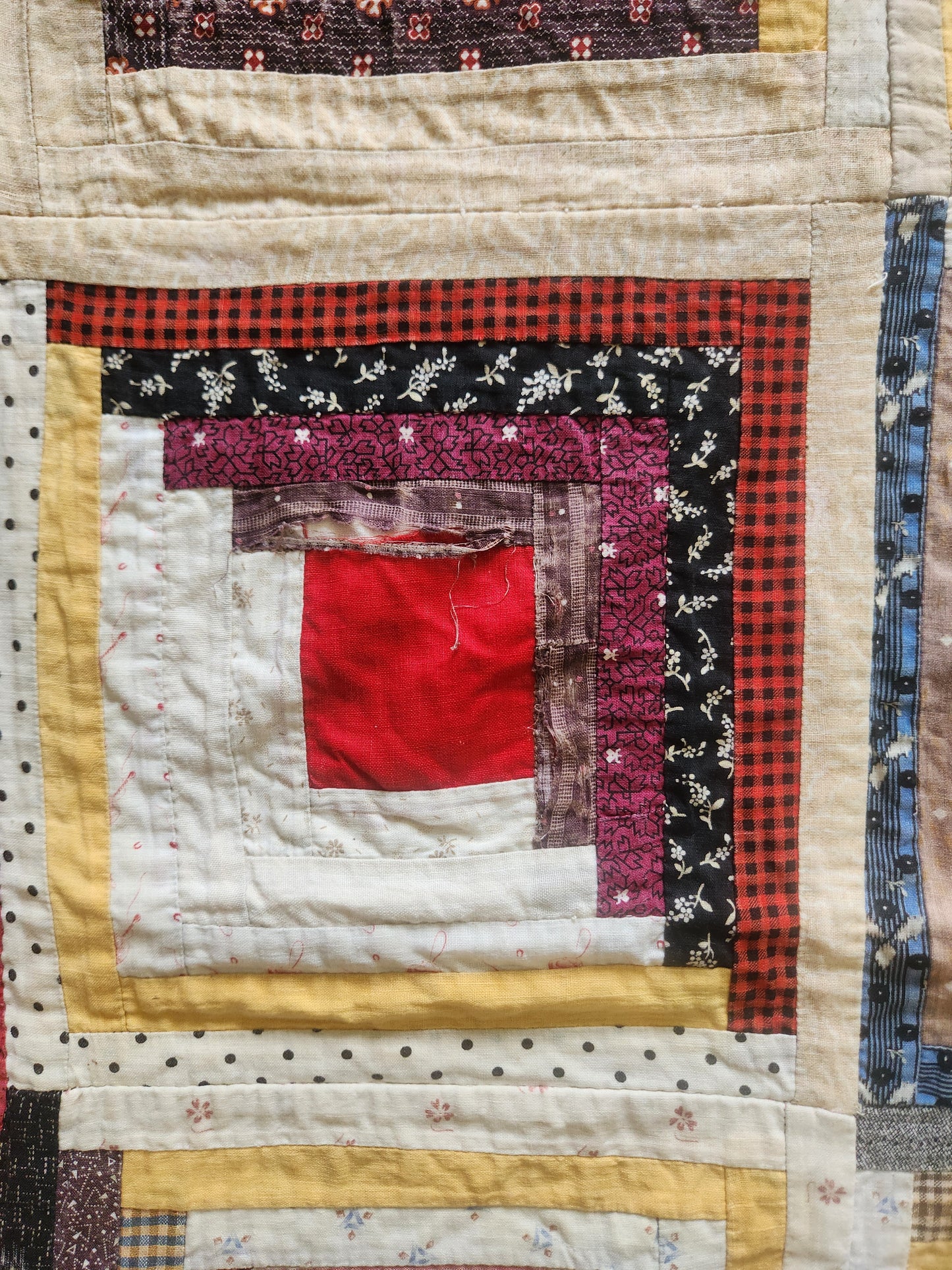 Late 19th Century Log Cabin Quilt
