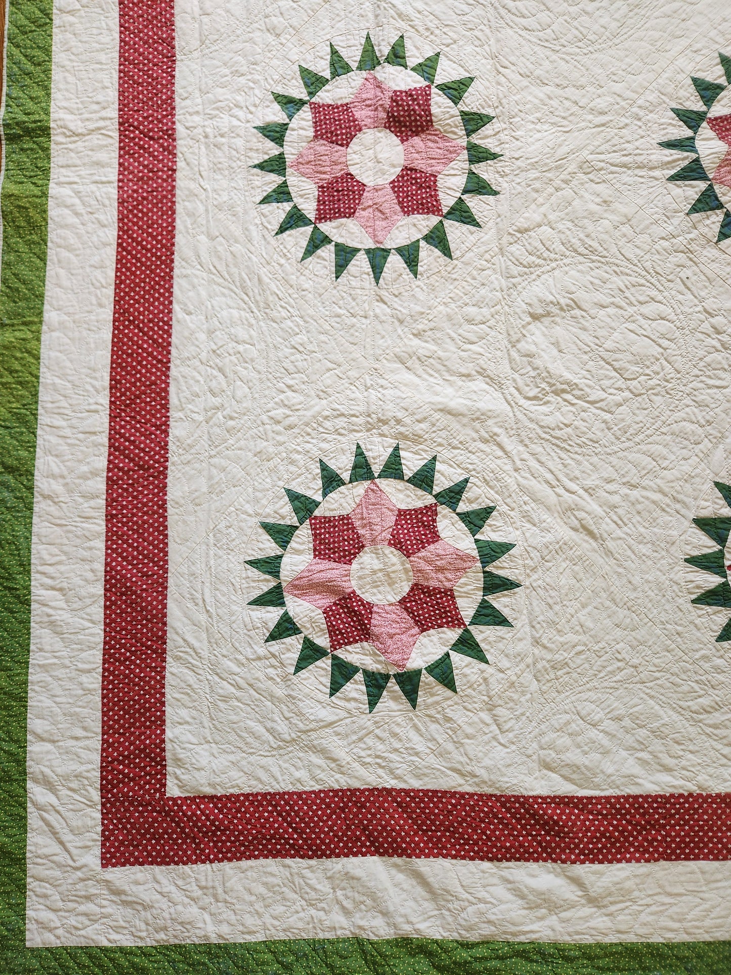 Antique Hex Star Quilt c1860