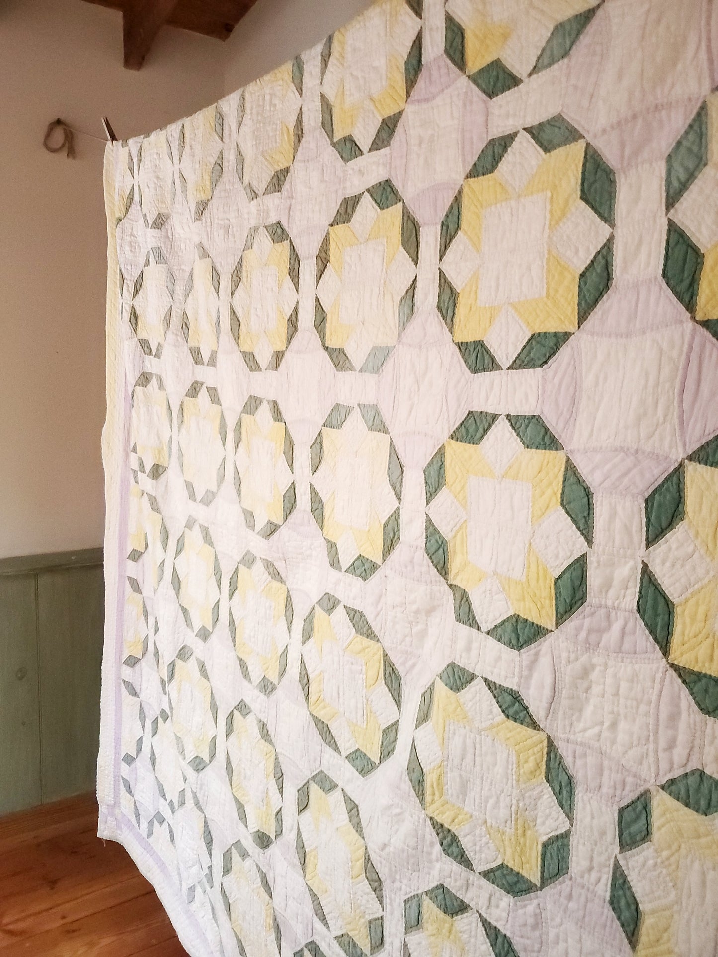 Lavender Yellow Vintage Quilt