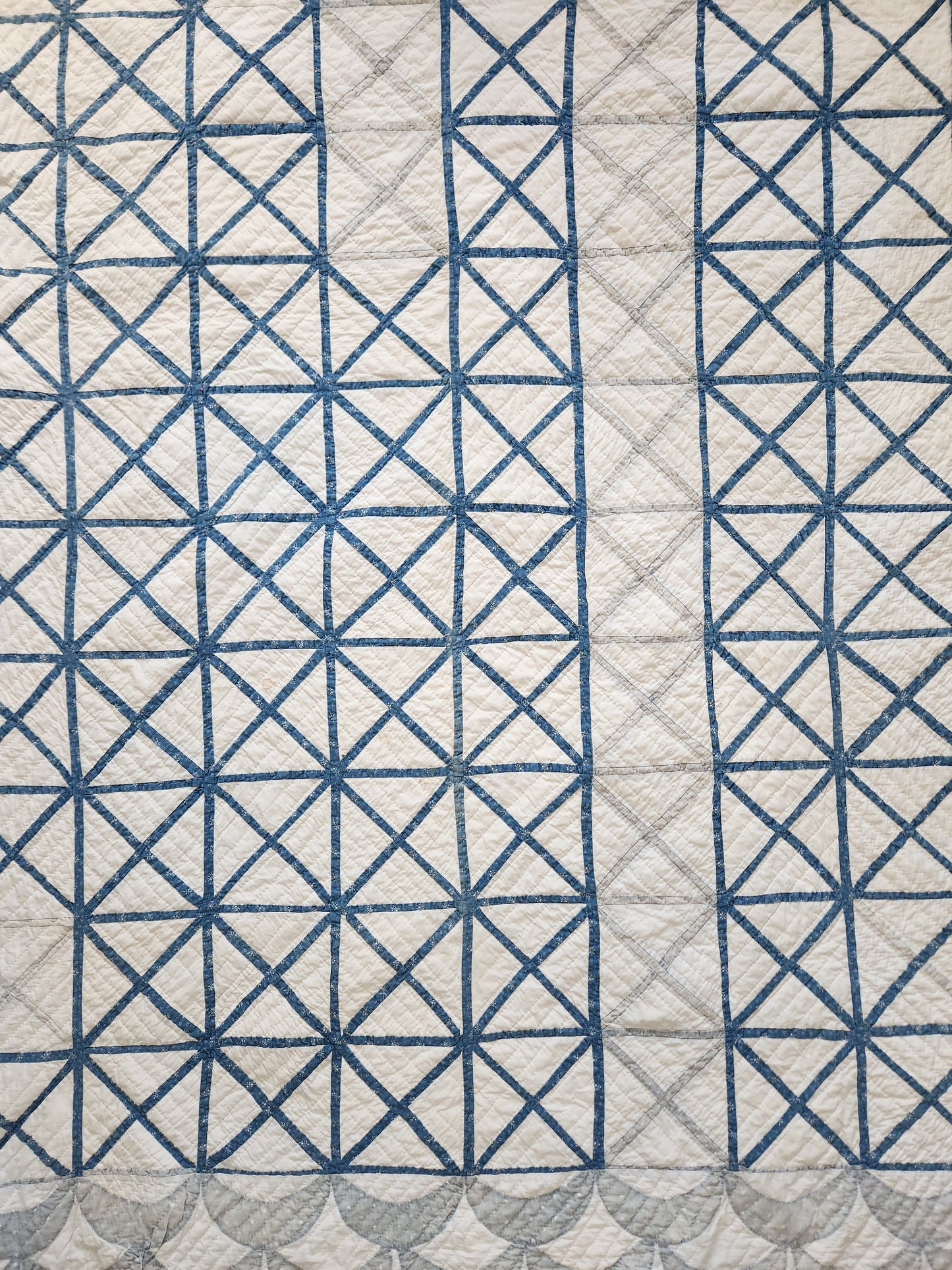 19th Century Blue and White Antique Quilt