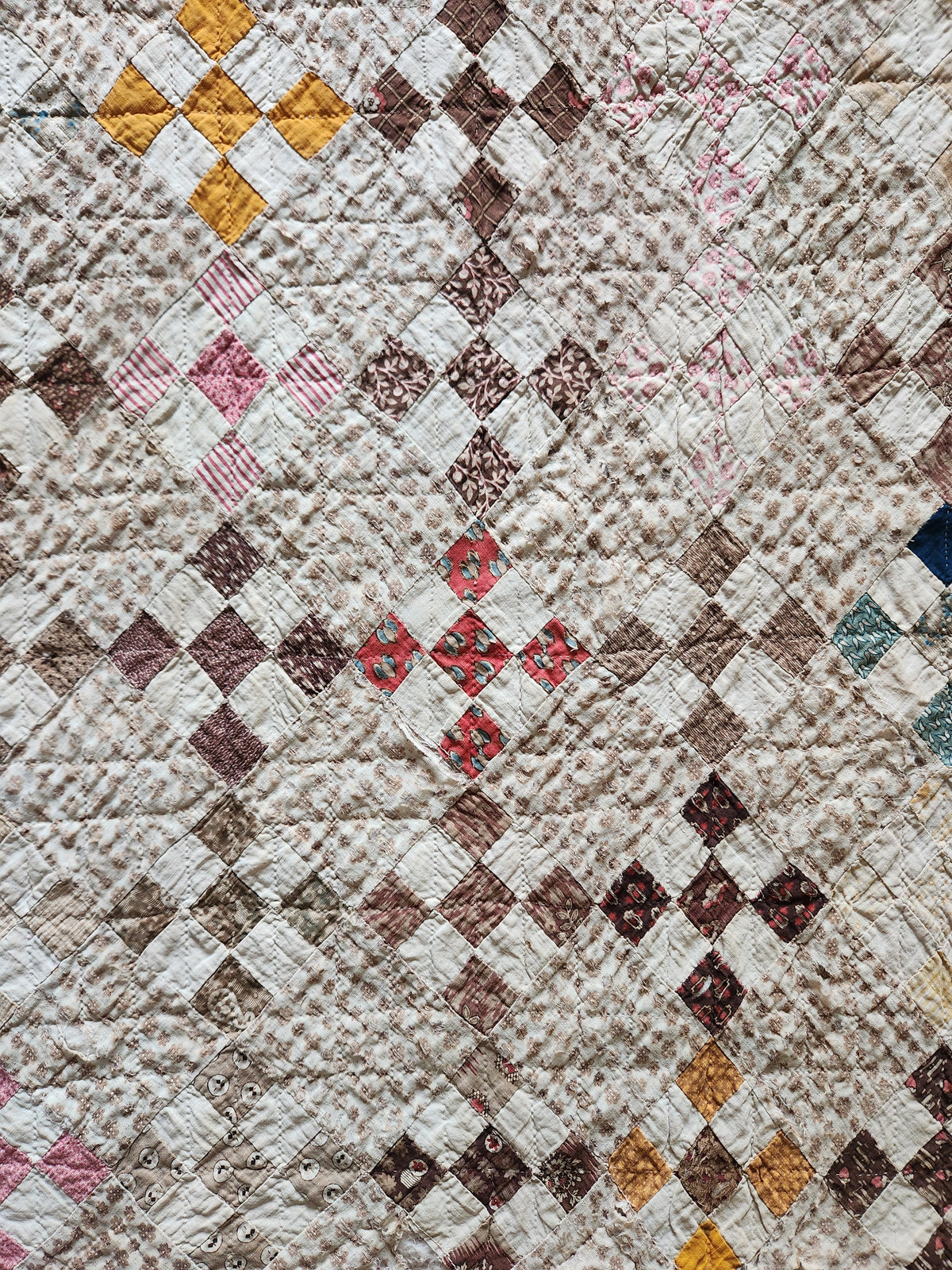 Antique Nine Patch on Point Quilt