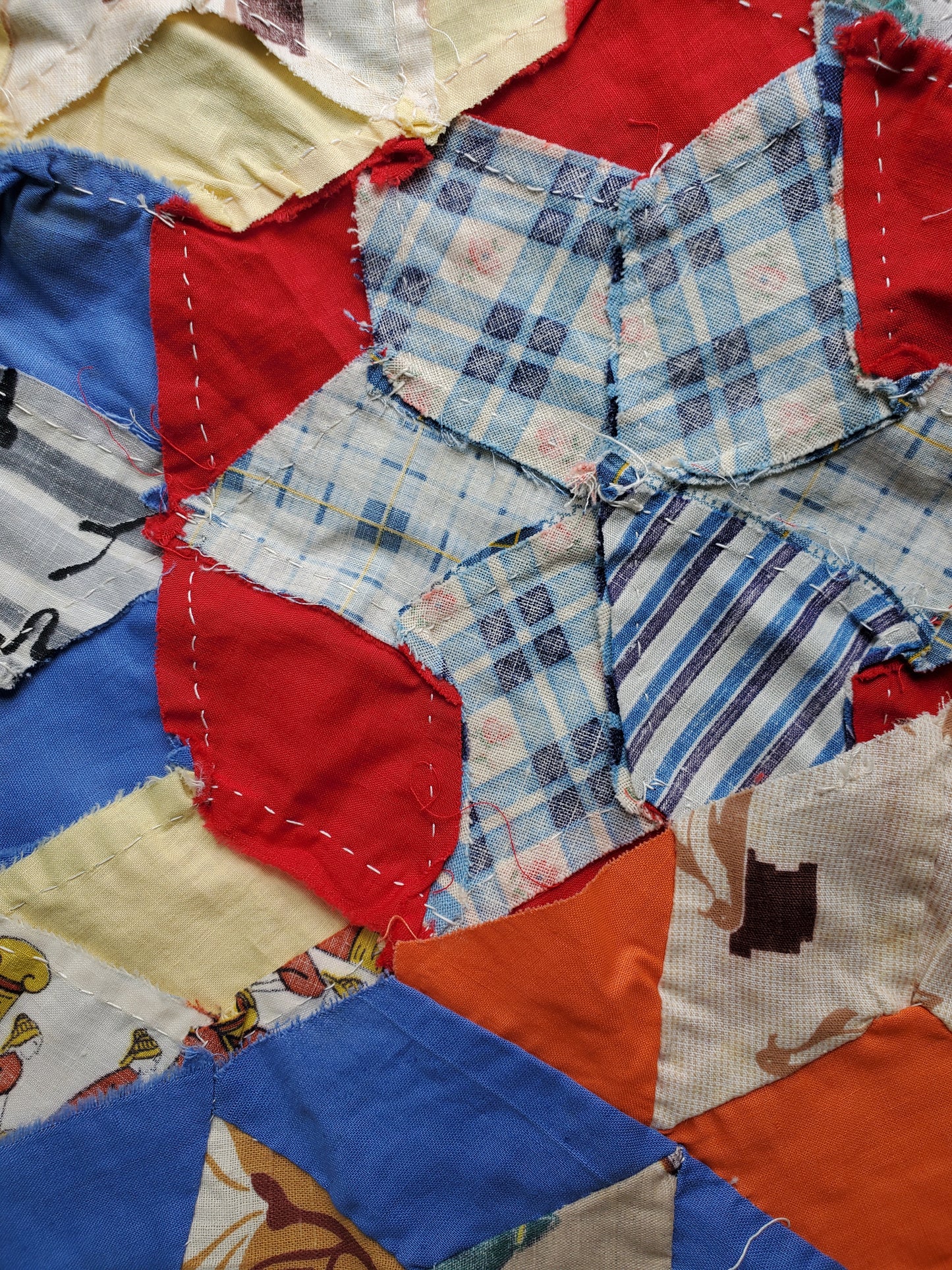 Vintage Stars Feed Sack Quilt Top